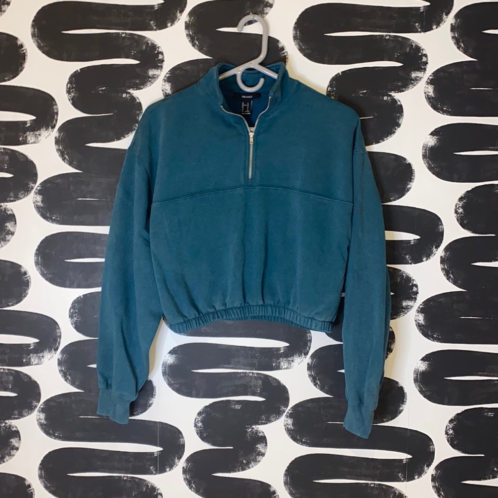 Blue Cropped Sweatshirt